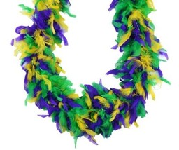 Green Purple Yellow Lurex 45 gm 72 in 6 Ft Chandelle Feather Boa - £6.00 GBP