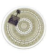 Turkish Glass Entrée Plates Hand Painted Gold Lace Set of 2 NWT Clear Gl... - $59.00