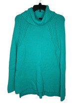 Talbots Women&#39;s Sweater Turtleneck Textured Stitch Knit Pullover Turquoi... - £18.78 GBP