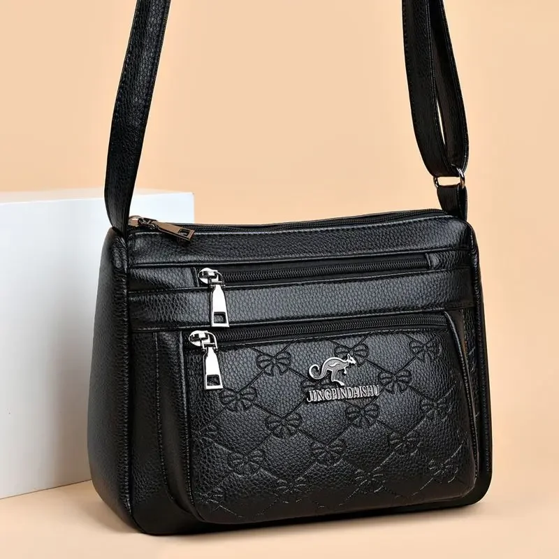 New Middle-aged Women Mother Mother-in-law Bag Multi-layer Soft Texture ... - $26.16