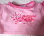 BUILD A BEAR BABW Pink T-Shirt Shirt Top Fashion Princess Crown Rhinestones - £5.73 GBP