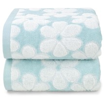 Cotton Towels For Bathroom Decor With Floral Jacquard, Super Soft And Absorbent  - £41.81 GBP