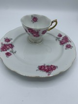 Vintage Nasco Imperial China Japan Tea Cup &amp; Saucer W/ Pink Roses &amp; Gold Accents - £10.76 GBP