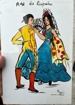 Original Spanish Dancers Art Portrait Painting Artist Signed Man Woman b... - $556.90 MXN