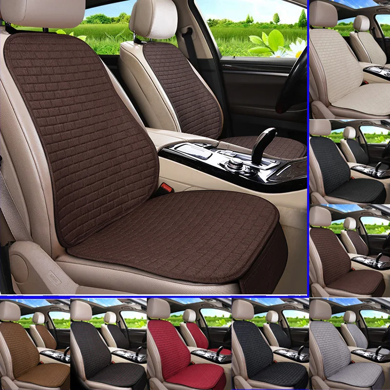 Car Seat Cover Front/Rear Flax/Linen Seat Cushion Protector Pad Not Cold in - £12.85 GBP+