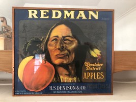 Vintage Redman Apple Crate Label, H.S. Denison &amp; Co,. Wenatchee District - £39.36 GBP