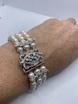 Vintage de Culture Naturel Bracelet Perle Deco Cristal - £204.49 GBP