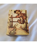 Vintage Hummel Child and Frog Wooden Hinged Music Box Scared Boy Japan S... - $20.36 CAD