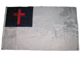 AES 2x3 Embroidered Christian Christ Cross 200D Sewn Nylon Flag 2&#39;x3&#39; Made in US - £10.23 GBP