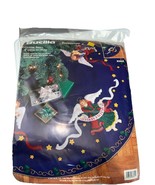 Vintage Bucilla Felt Appliqué Celestial Angels 43” Round Tree Skirt 83669 New