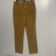 Talbots Woman Brown Corduroy Pants Sz 10P Flat Front Midrise Straight Leg - $240.08 MXN
