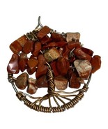 Gemstone Jasper Tree of Life Pendant Natural Stone - $15.83