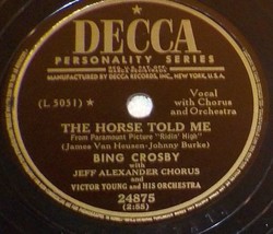 Bing Crosby &amp; Carol Richards 78 The Horse Told Me / Sunshine Cake SH1F - £5.41 GBP
