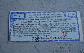 1940 Niagara Falls Hotel Corporation Bond Coupon LOOK - £18.99 GBP