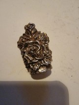 Vintage Fine Pewter Miniature Figure Figurine Collectible Roses Flowers - $0.97