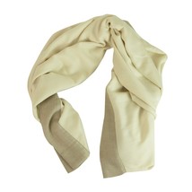AGNONA Cream &amp; Beige Cashmere &amp; Silk Rectangular Large Scarf Shawl Pasmina - $742.50