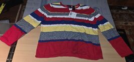 Crazy Horse Liz Claiborne Colorful Striped Crewneck Sweater Women's XL - $23.95
