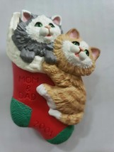 2001 Hallmark Keepsake Mom and Dad Cats Christmas Ornament U5 - £10.21 GBP