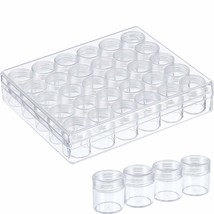 Clear Plastic Bead Storage Containers Set With 30 Pieces Storage Jars Di... - £25.63 GBP