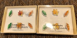 PIER 1 Holiday Fall Set of 6 CANDLE JEWELRY Metal Multicolor Leaves New ... - $8.99