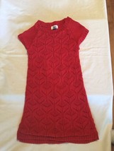 Size 5T Old Navy dress sweater red crochet short sleeve holiday - £10.27 GBP