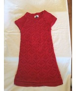 Size 5T Old Navy dress sweater red crochet short sleeve holiday - $12.99