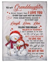 Merry Christmas Custom Blanket Gift For Granddaughter From Grandma Fleece Sherpa - £46.41 GBP+