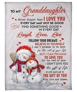 Merry Christmas Custom Blanket Gift For Granddaughter From Grandma Fleec... - £45.46 GBP+