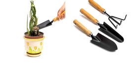 Set of 3 Gardening Tools Set, Hand Trowel, Transplanter, Hand Rake Kit for Women - £20.77 GBP
