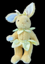 Hugfun Yellow Jointed Bunny Rabbit Plush Satin Tulip Skirt 11&quot; Stuffed Animal - £9.42 GBP