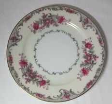 Grace China Made in Occupied Japan Corsage Pink Flowers Grey Gray Leaves Plate - £16.41 GBP