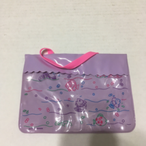 Small vintage child&#39;s clear front plastic purse bag fish graphics made i... - $19.75