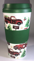 CHRISTMAS MUG CUP Travel Coffee Hot Cocoa Tea Tumbler For The Holidays R... - $11.76