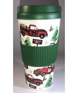 CHRISTMAS MUG CUP Travel Coffee Hot Cocoa Tea Tumbler For The Holidays R... - $11.76