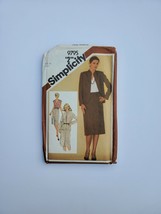  Simplicity Pattern 9795 Wrap Top Slim Skirt Lined Jacket Size 16 Vintag... - $12.86