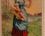 Victorian Trade Card Hyer&#39;s Cherry Pectoral Quack Medicine Young Girl VTC 3 - £5.51 GBP