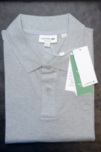 Lacoste PH8861 Mens Easy Care Organic Stretch Cotton Gray Golf Polo Shir... - $65.33