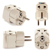 Usa To Europe (Schuko) (Type E/F) Travel Adapter Plug - 2 In 1 - Ce Cert... - £19.12 GBP