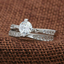 3.20ct Künstlicher Diamant Verlobung Hochzeit Braut Ring 925 Sterlingsilber - £166.57 GBP