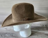 Bailey Vintage Western Suede Saddle Leather Cowboy Size 6 7/8 M Hat Brow... - £60.63 GBP