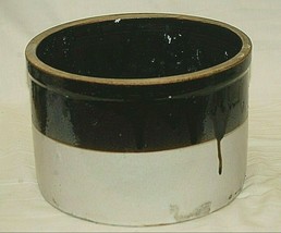 Antique Primitive Americana Stoneware Crock Pottery Glaze Pot Old Vintag... - £77.84 GBP