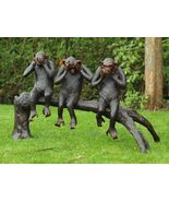 3 macacos Cego Surdo e Mudo em Bronze 67x55x108cm - $2,866.39