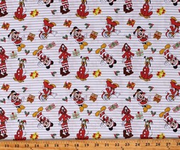 Cotton Mickey Mouse Goofy Pluto Minnie Christmas Fabric Print by Yard D403.39 - £19.69 GBP
