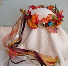 Head Wreath - Autumn Splendor - Faux Fall Leaf &amp; Flower / Renaissance /Weddings - £43.40 GBP
