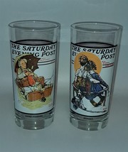 2 Saturday Evening Post Arby&#39;s Drinking Glasses VINTAGE - £6.38 GBP