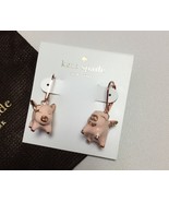 NEW KATE SPADE Rose Gold Pink Multi Imagination Pig Drop Earrings W/ KS ... - £30.20 GBP