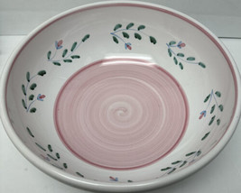 Caleca Pink Garland Maria Large Serving Bowl Handmade Italy 13&quot; - £73.18 GBP