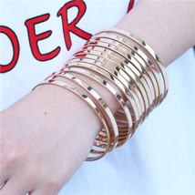 Smooth Pattern 12Pcs/Set Women Bangles Sets For Women Gold Silver Color Bangle S - $14.72