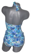 NWT GOTTEX swimsuit ruched 8 halter tankini multi-color skirted front bo... - £56.24 GBP