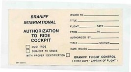 Braniff International Form Authorization To Ride Cockpit  - £17.05 GBP
